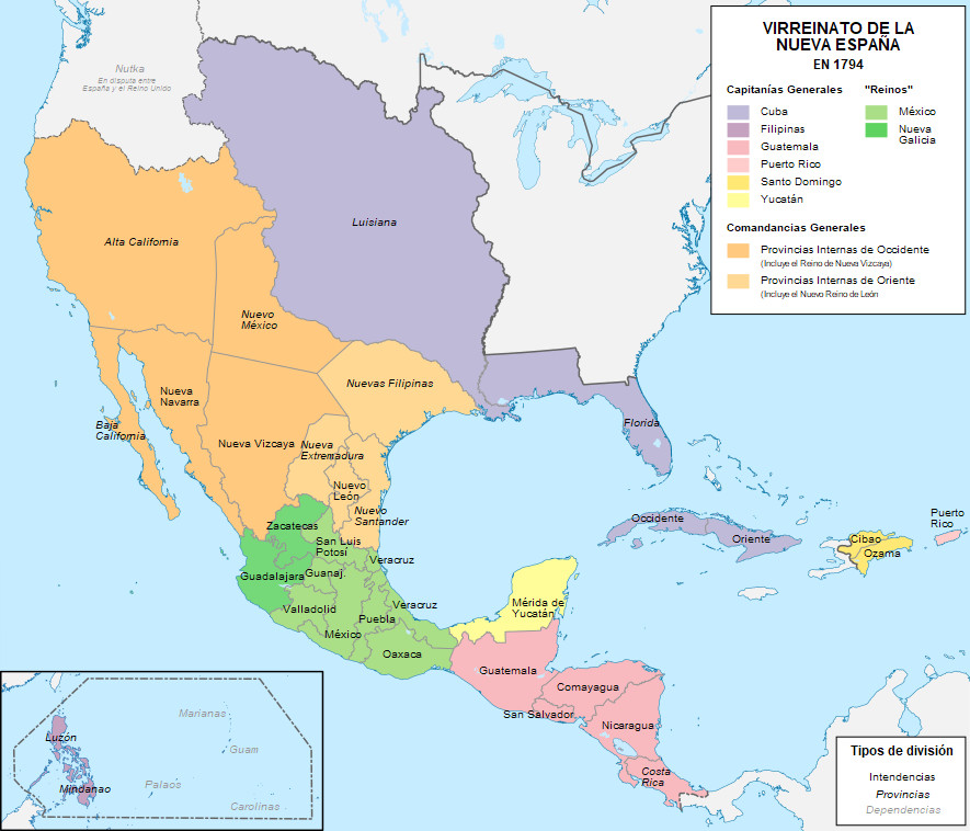 Mapa del Virreynato de Nueva España - 1974